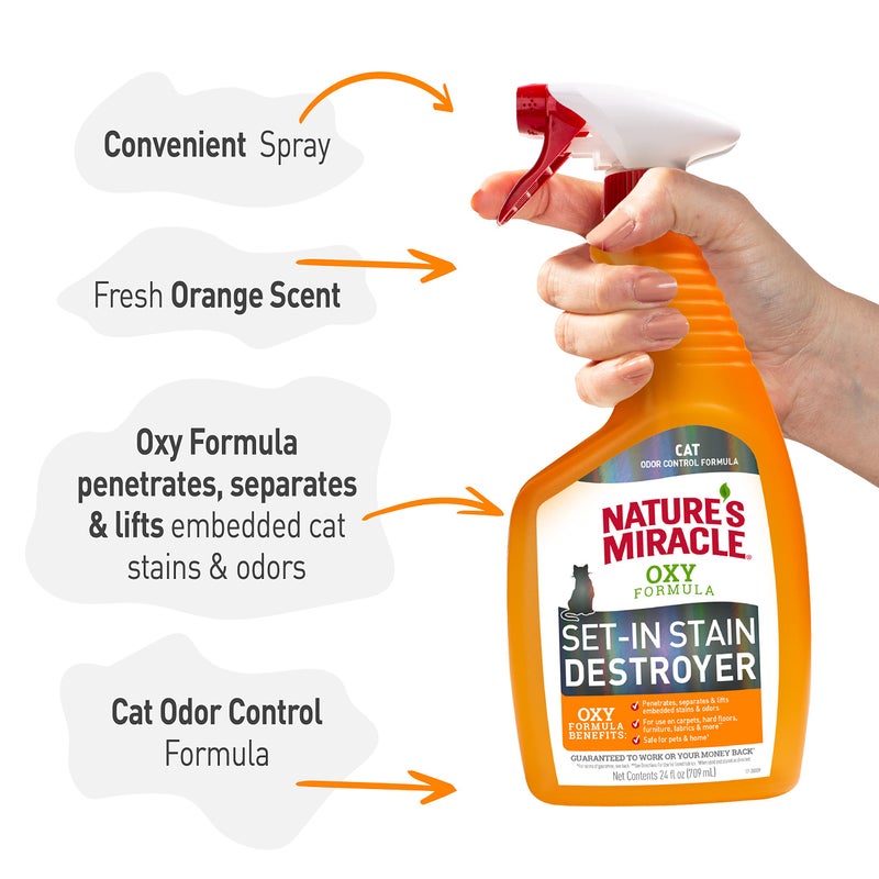 Nature's Miracle Just for Cats Oxy Stain and Odor Remover, 24 fl oz - Image 5